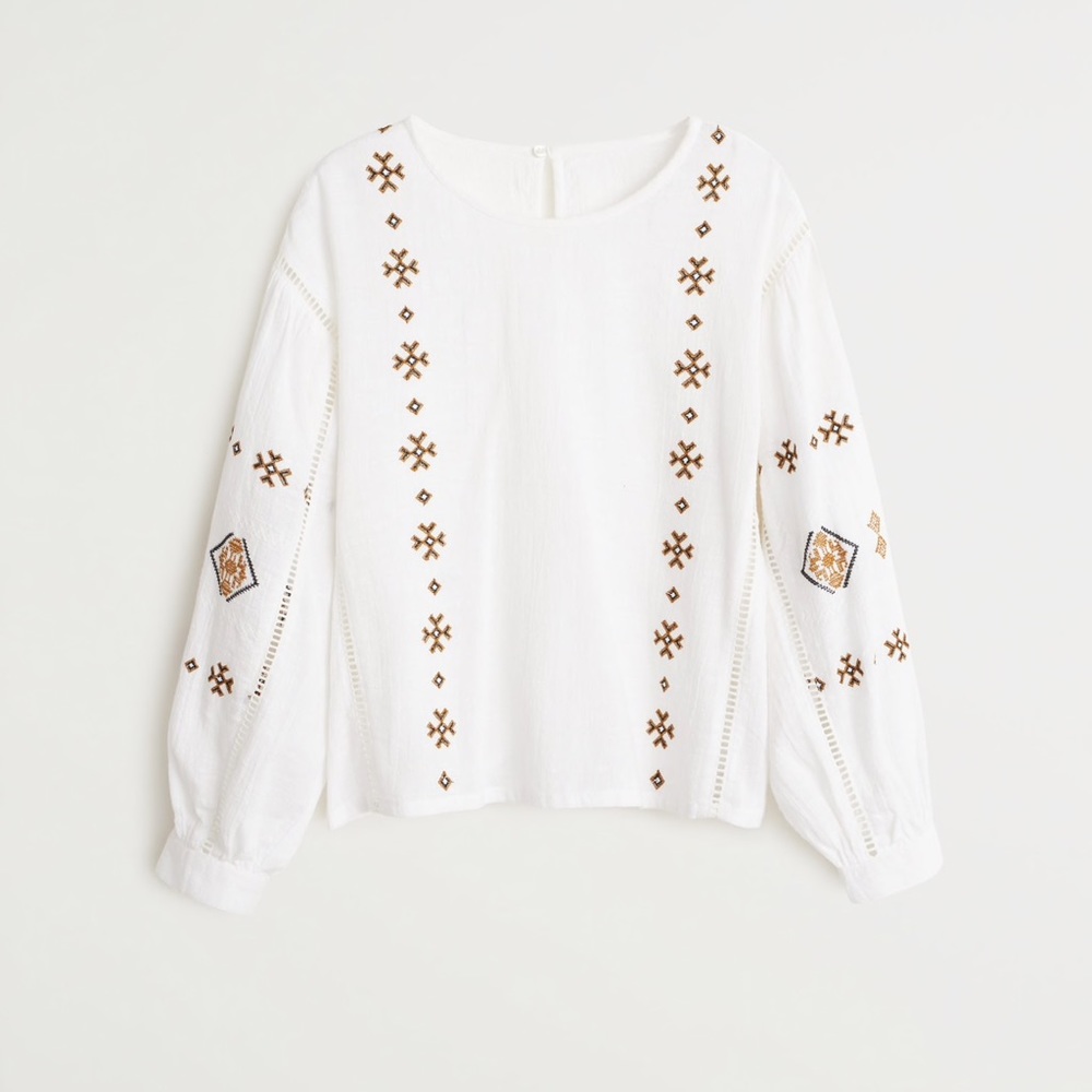 Embroidered cotton blouse